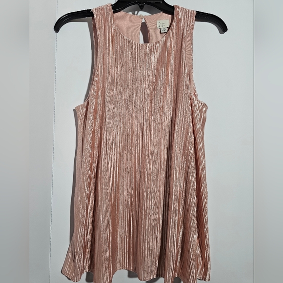 Light Pink Pleated Tank Top Size XS - Picture 3 of 10